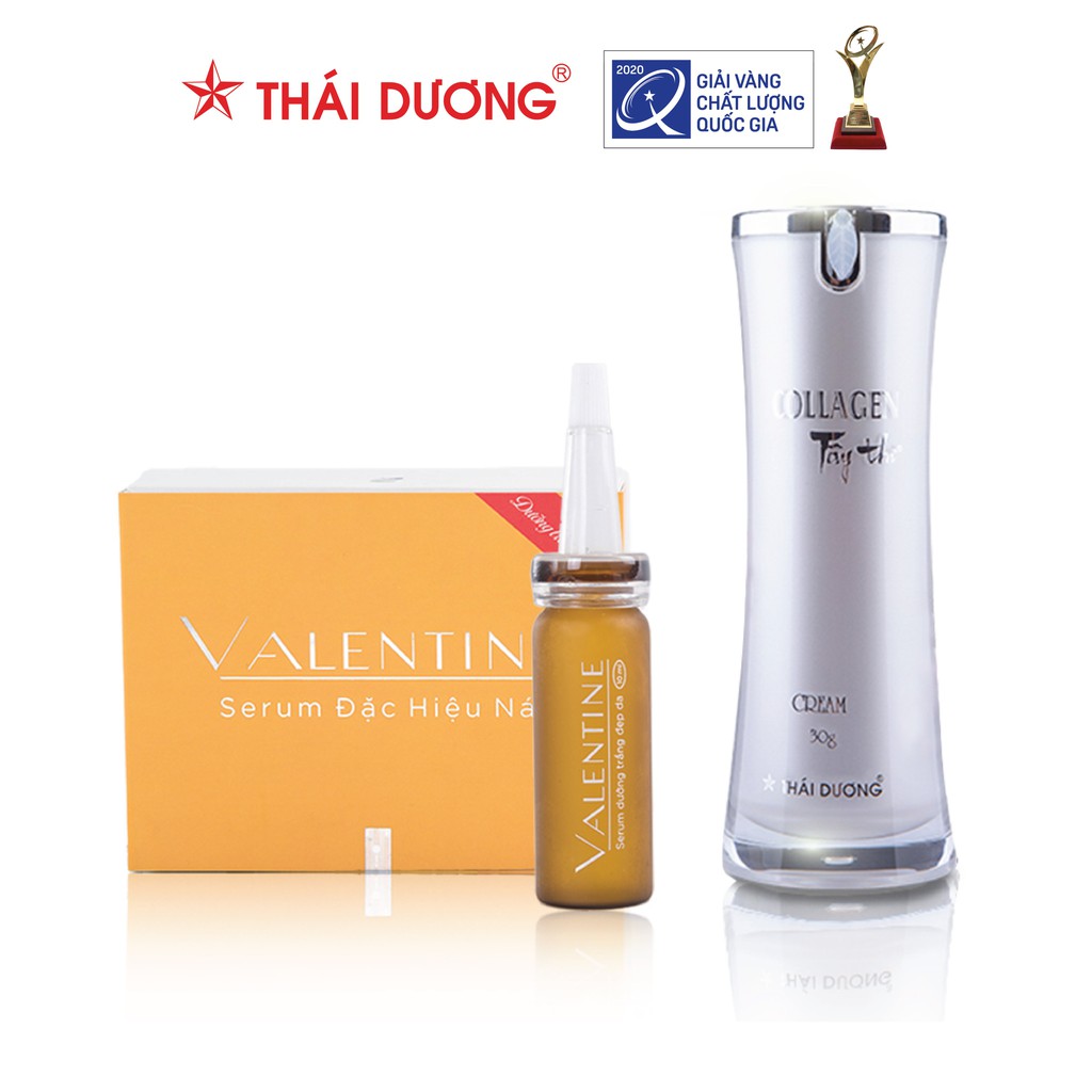 Bộ sản phẩm Serum đặc hiệu nám Valentine 10ml & Kem dưỡng da Collagen Tây Thi 30g - Sao Thái Dương