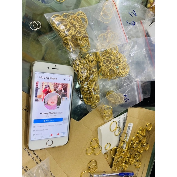 Nhẫn vàng lông con voi nhân tạo