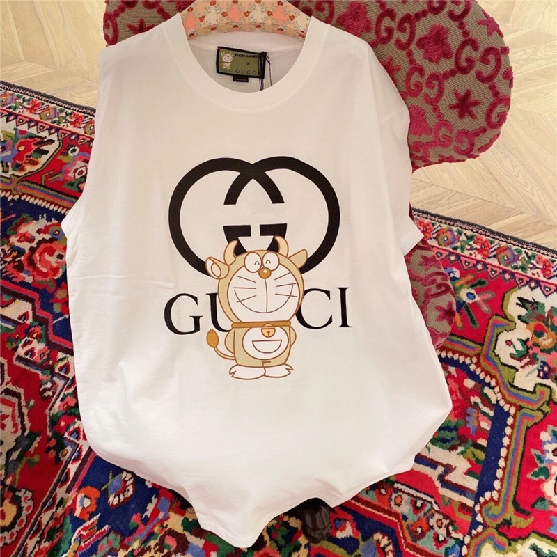 Buy Gucci Gucci 21 New Spring Doraemon X Johno Doraemon Cat Cat Short Sleeve Roun T-shirt