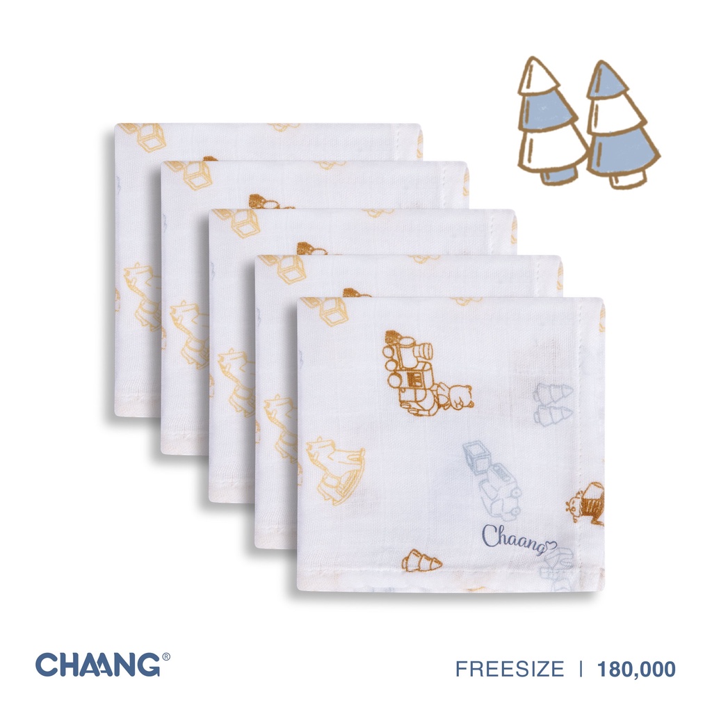 Chaang set 5 khăn sữa sơ sinh cho bé Active