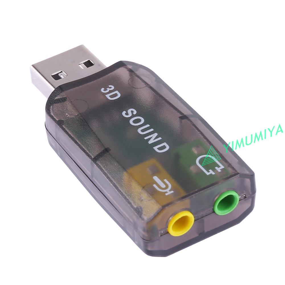 Card âm thanh chuyển đổi đầu USB 5.1 CH 3D cho máy tính laptop