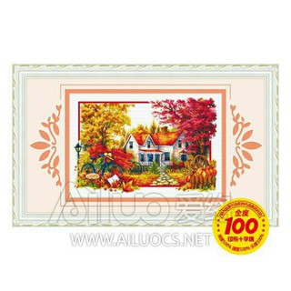 Tranh thêu chữ thập Nhà mùa Thu 21878 (80x55) chưa thêu