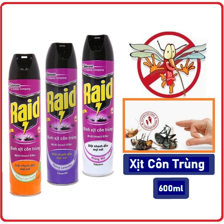 Bình xịt côn trùng Raid 600ml