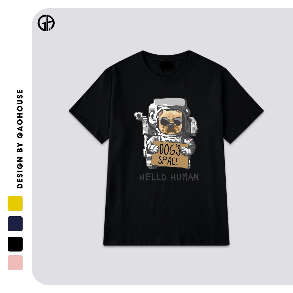 Áo thun nam nữ oversize Gạo House phong cách unisex form rộng tay ngắn, cổ tròn HELLO HUMAN - V2