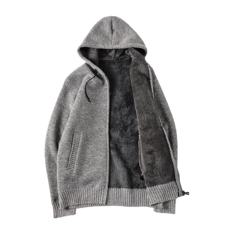 (ORDER) Áo khoác Hoodie Nam vải len lót lông có mũ siêu ấm áp Hàn Quốc