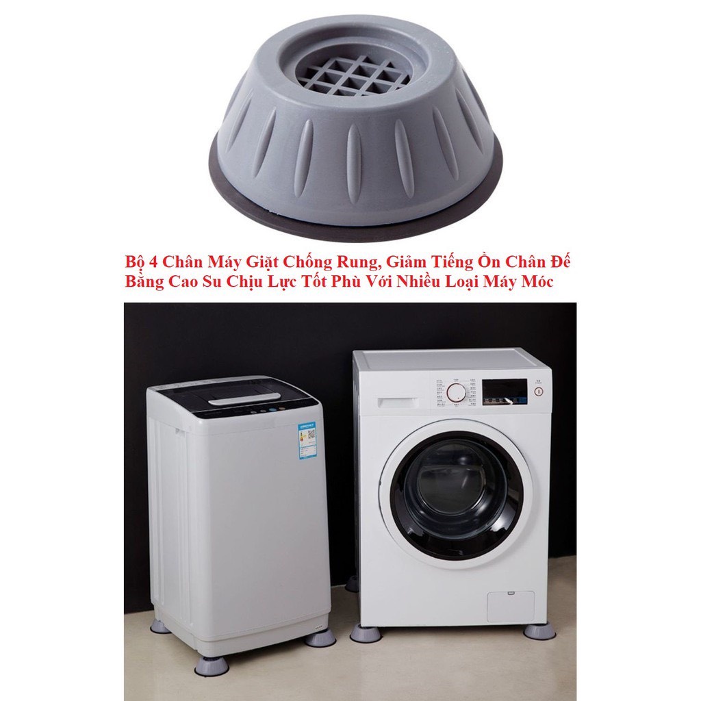 [ Rẻ Vô Địch] Bộ 4 chân Chống rung chân đỡ đa năng, chống rung chống ồn máy giặt kiểu mới đệm cao su tiện lợi