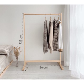 Giá treo quần áo đơn gỗ thông