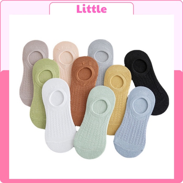Tất Lười Vải lưới Nữ Hàn Quốc Trơn, Vớ Nữ Cổ Ngắn Phong Cách Hàn Quốc
