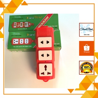 Ổ CẮM ĐIỆN 3 LỖ- LOĨ SỨ CHỐNG CHÁY VONTA 6000W- Ổ SIÊU CHỊU TẢI