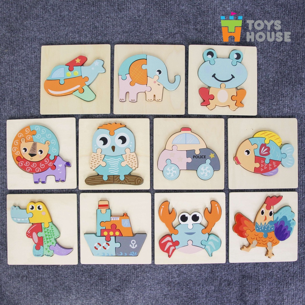 [ẢNH THẬT + VIDEO] Đồ chơi ghép hình gỗ 3D thông minh Toyshouse