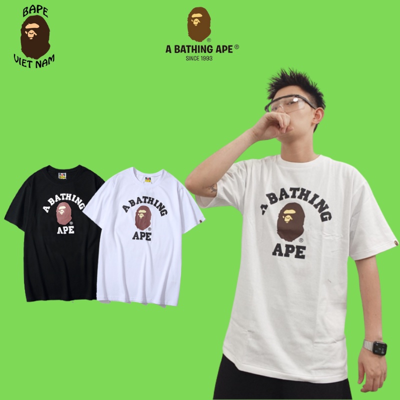 Áo Tee A Bathing Ape SS22, Áo Thun Bape T-Shirt, chất liệu Cotton, 2 màu đen, Trắng BapeVN