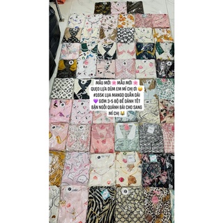 Đầm lụa phi bóng Pijama 🌸 Váy ngủ - Freesize dưới 75kg