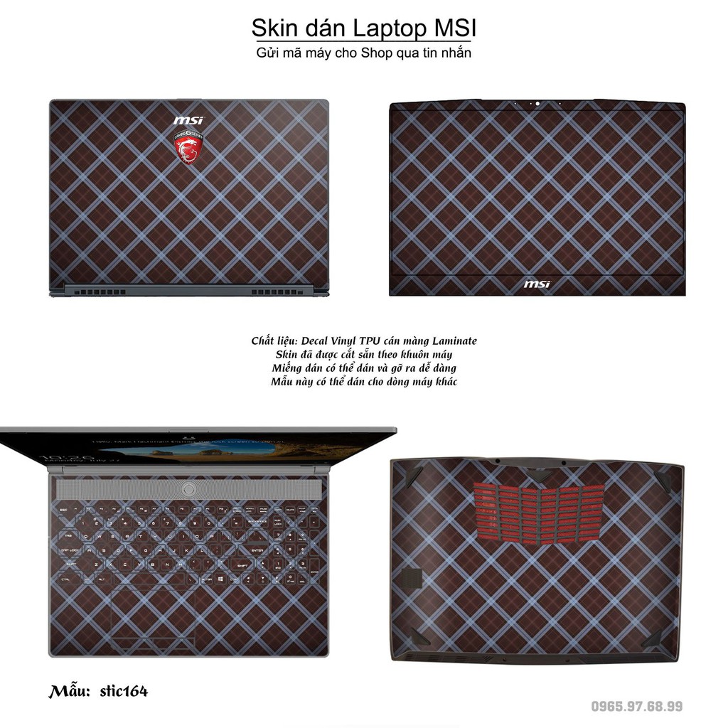Skin dán Laptop MSI in hình Hoa văn sticker nhiều mẫu 27 (inbox mã máy cho Shop)