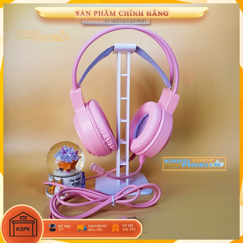 Tai Nghe Gaming Màu Hồng Có Đèn Led Và Mic Cho Pc / Laptop [Video review]