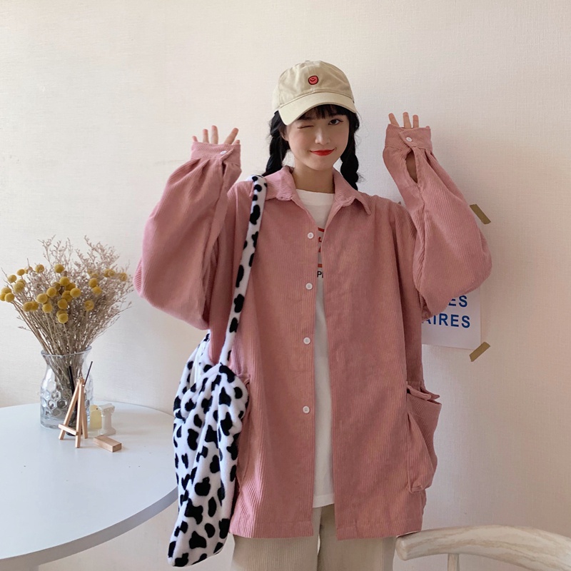 SUXI Áo Khoác Sơ Mi Dài Tay Màu Sắc Thời Trang Thu Đông Cho Nữ