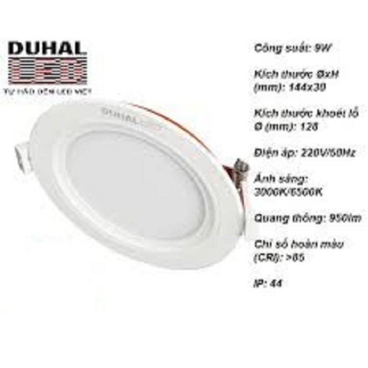 Đèn led panel âm trần 9w - Duhal SDPT209