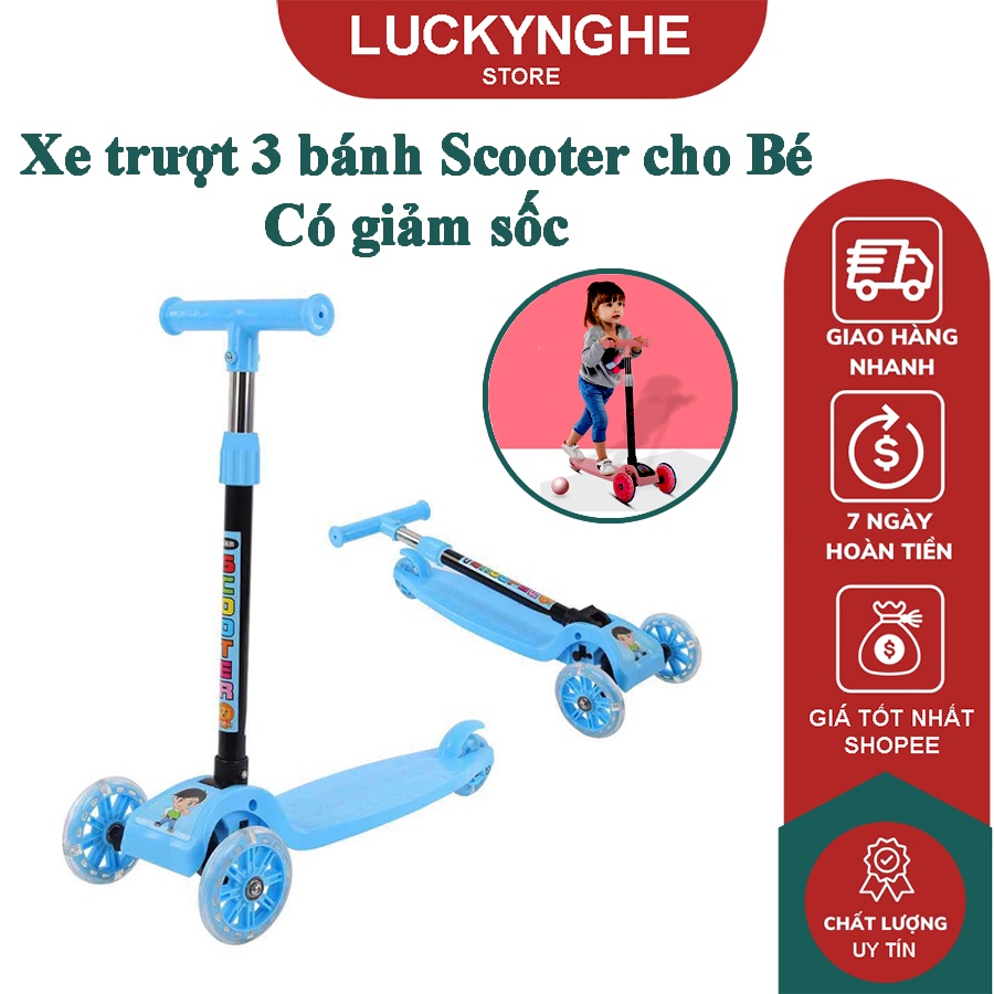 Xe trượt Scooter 3 bánh có giảm sốc cho bé từ 3 - 8 tuổi