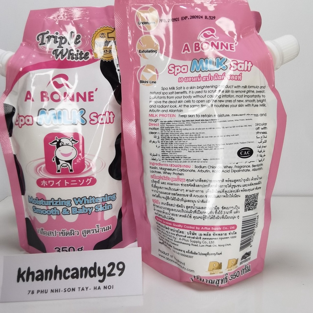 Muối tắm sữa bò tẩy tế bào chết A Bonne Spa Milk Salt Thái Lan 350gr | BigBuy360 - bigbuy360.vn