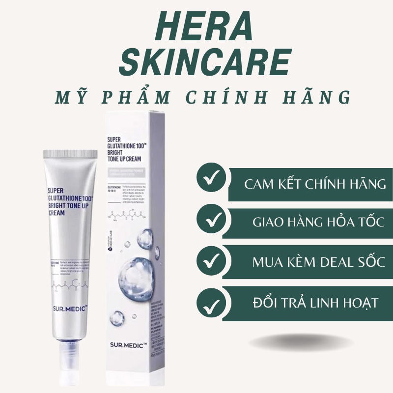 Kem Dưỡng Trắng Nâng Tông Da Sur.Medic Super Glutathione 100 Bright Tone Up Cream
