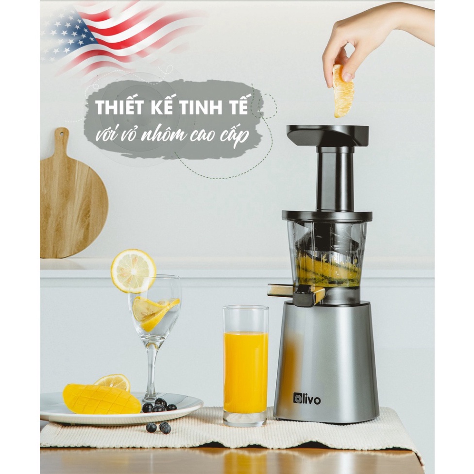 Máy Ép Chậm Olivo SJ210 - Thương hiệu Mỹ - Ép Trái Cây, Rau Cải không lo kẹt Bã, Dễ Vệ Sinh