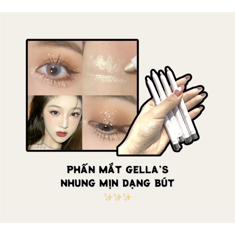 🌷XẢ KHO🌷Phấn Mắt Gella's Nhung Mịn Dạng Bút - Logod.m