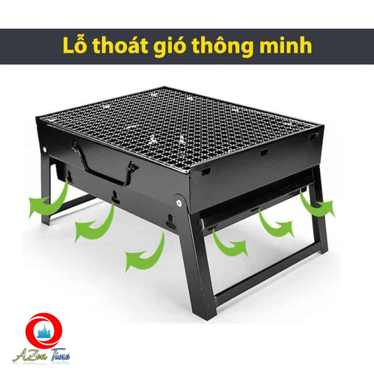 (BẾP NƯỚNG - BLR01) Bếp nướng than hoa loại trung, vuông, Bếp nướng ngoài trời cao cấp nhỏ gọn tiện ích, bếp nướng BBQ