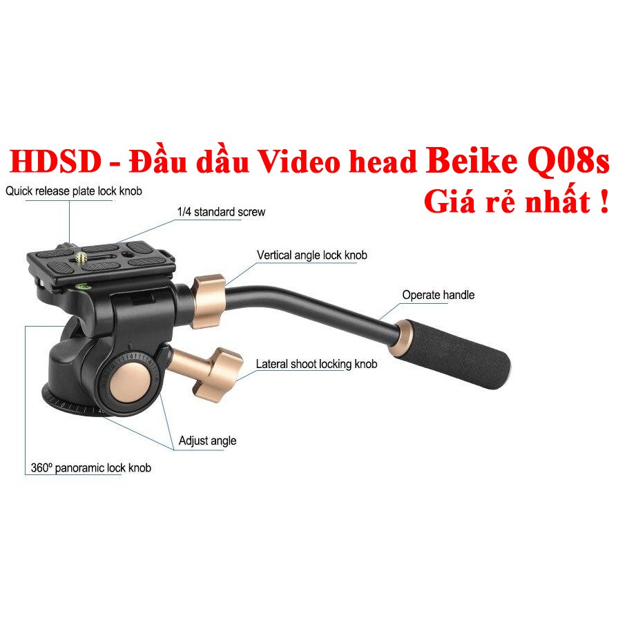 Củ dầu Panhead Videohead Beike Q08s quay phim chuyên nghiệp