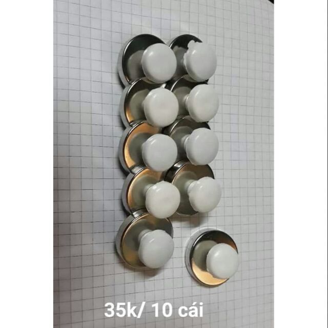 Nam Châm núm tròn Đính Bảng Từ Bọc Sắt Mạ Inox - Bộ 10 Viên 33mm