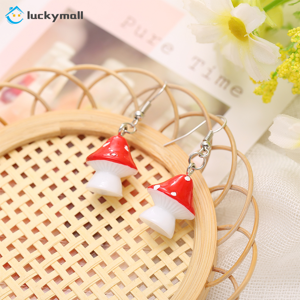 Hoa Tai Dáng Dài Hình Nấm Phong Cách Hàn Quốc Cho Nữ