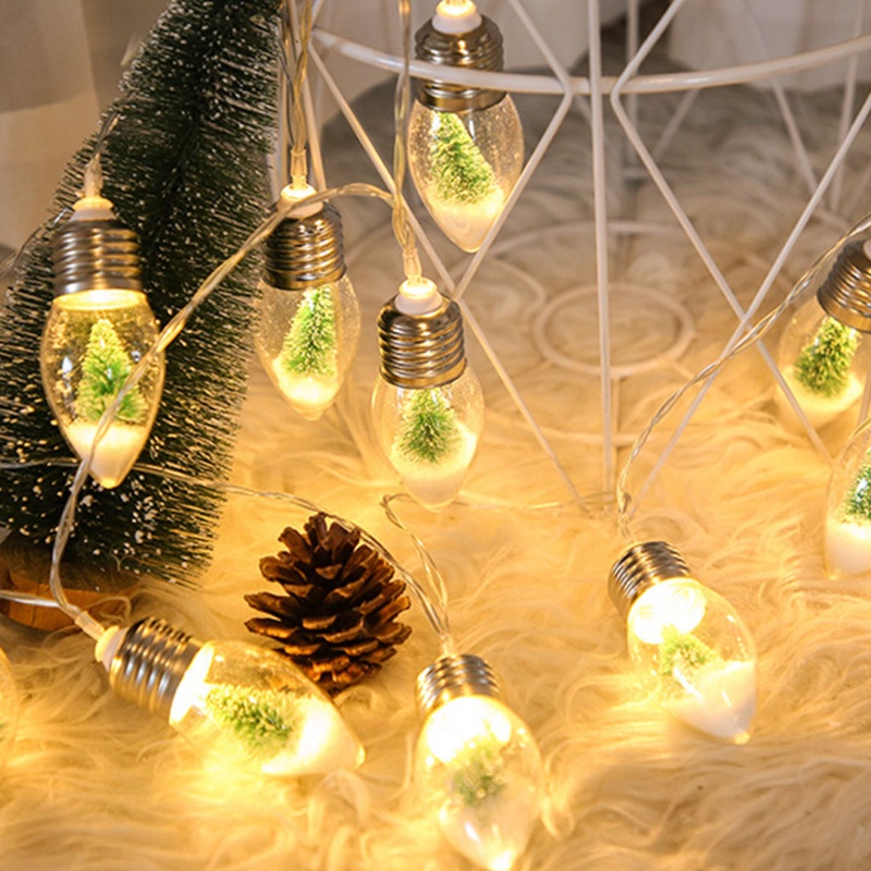 Dây Đèn LED 10 Bóng 6.5ft / 4.9ft Ánh Sáng Trắng Ấm Trang Trí Cây Thông Giáng Sinh Năm Mới