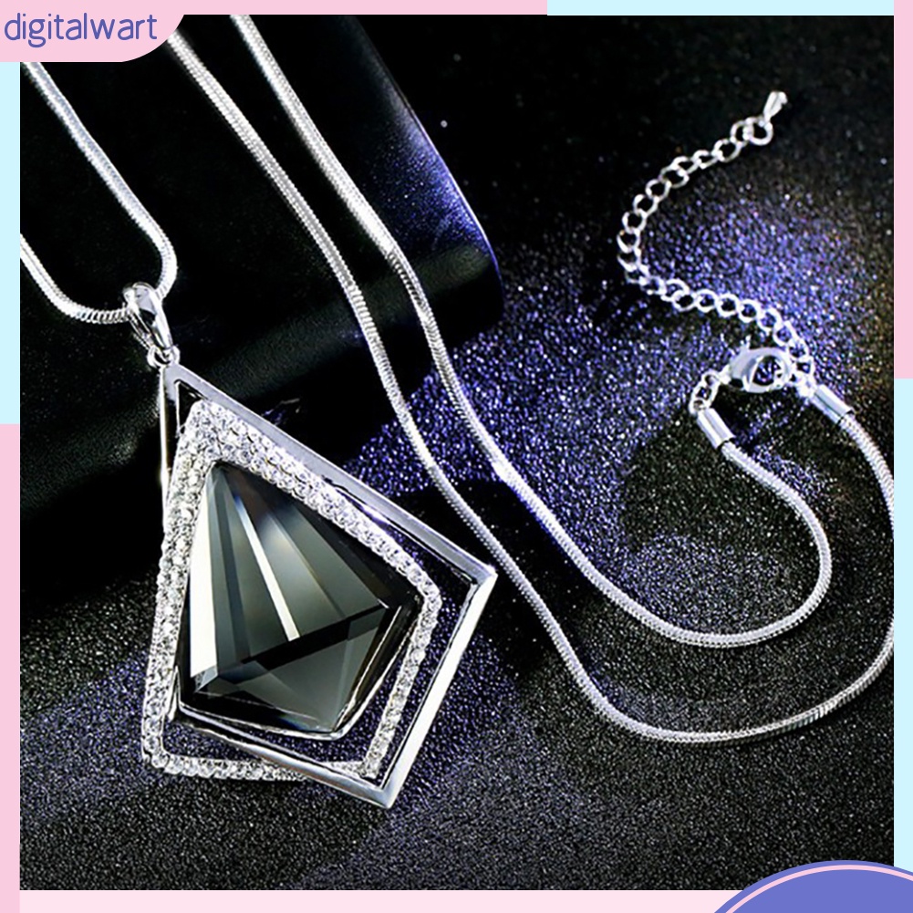 Dây chuyền kim loại dài đính đá thời trang dành cho nữ