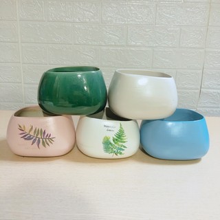 Chậu cắm hoa Casa, trồng lan hình tròn, gốm sứ Bát Tràng, Trang trí nội thất, hoa để bàn