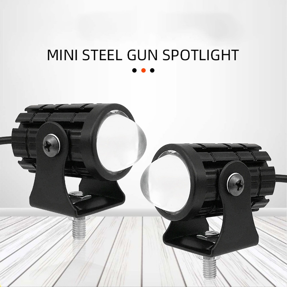 Set 2 Đèn Pha LED mini Hai Màu Sắc Ánh Sáng Trắng Vàng Kèm Công Tắc Thông Dụng Cho Xe Tải SUV ATV