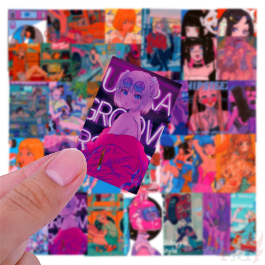 Set 50 hình dán cô gái POP JDM Harajuku 03 chống thấm nước DIY