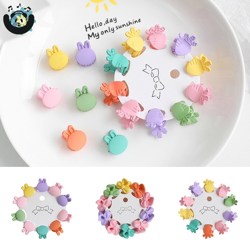 Bộ 10 kẹp tóc mini trang trí hoa dễ thương dành cho bé gái cfh