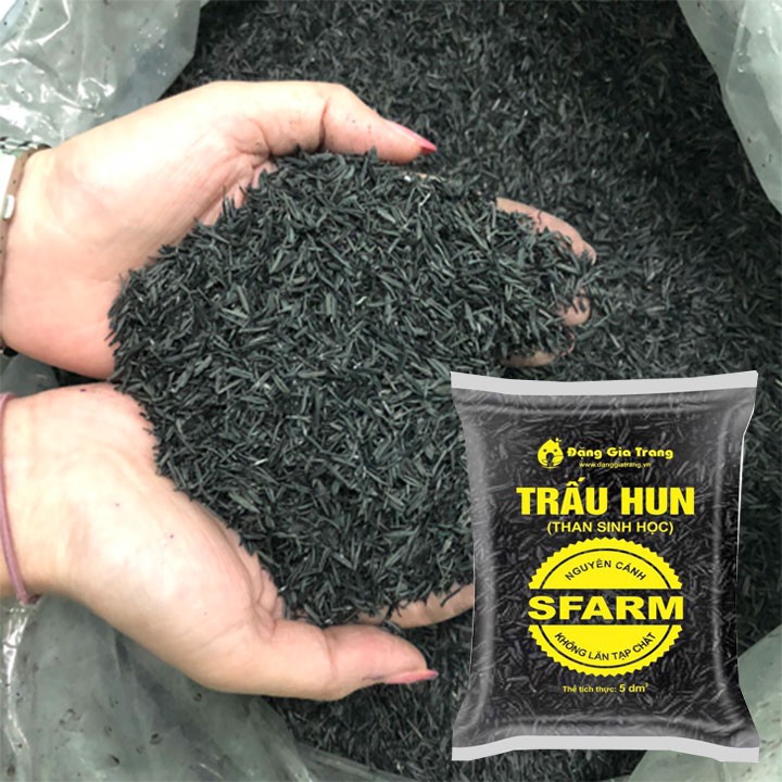 Giá Thể Trấu Hun Nguyên Cánh Sfarm Túi 5dm3 bón cho cây trồng