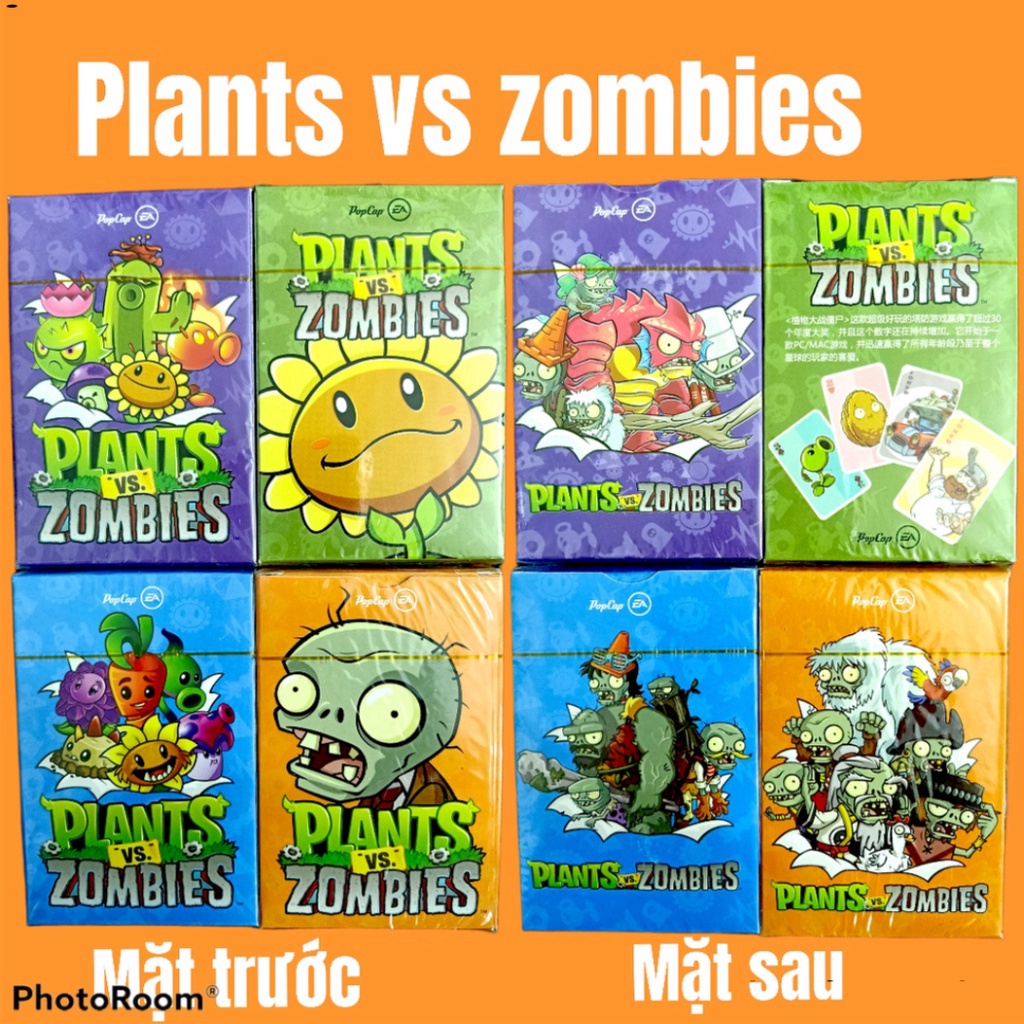 Bộ thẻ bài Plants VS zombie in hình hoạt hình anime manga bài tây 54 lá poker dễ thương bản giới hạn