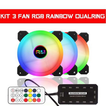 [FREESHIP-150K] BỘ KIT 3 FAN RAINBOW GEAR LED RGB + HUB ĐIỂU KHIỂN