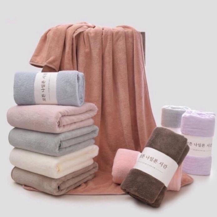 Khăn tắm lông cừu Hàn Quốc cao cấp, khăn tắm lớn cho mẹ và bé spa, chất bông dày siêu mềm mịn, an toàn cho da