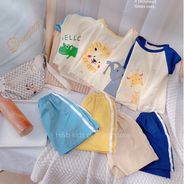 ẢNH THẬT 💗 Bộ mặc nhà cho bé chất cotton tàu siêu mềm mại thấm hút mồ hôi tốt - Bộ quần áo bé trai bé gái