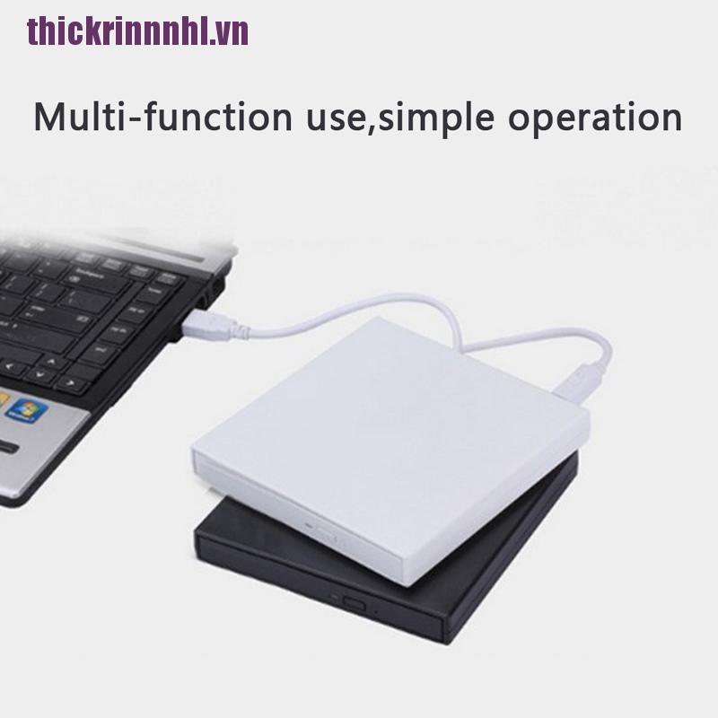 [rinhl]Slim External USB 2.0 DVD RW CD Writer Drive Burner Reader Player For Laptop PC