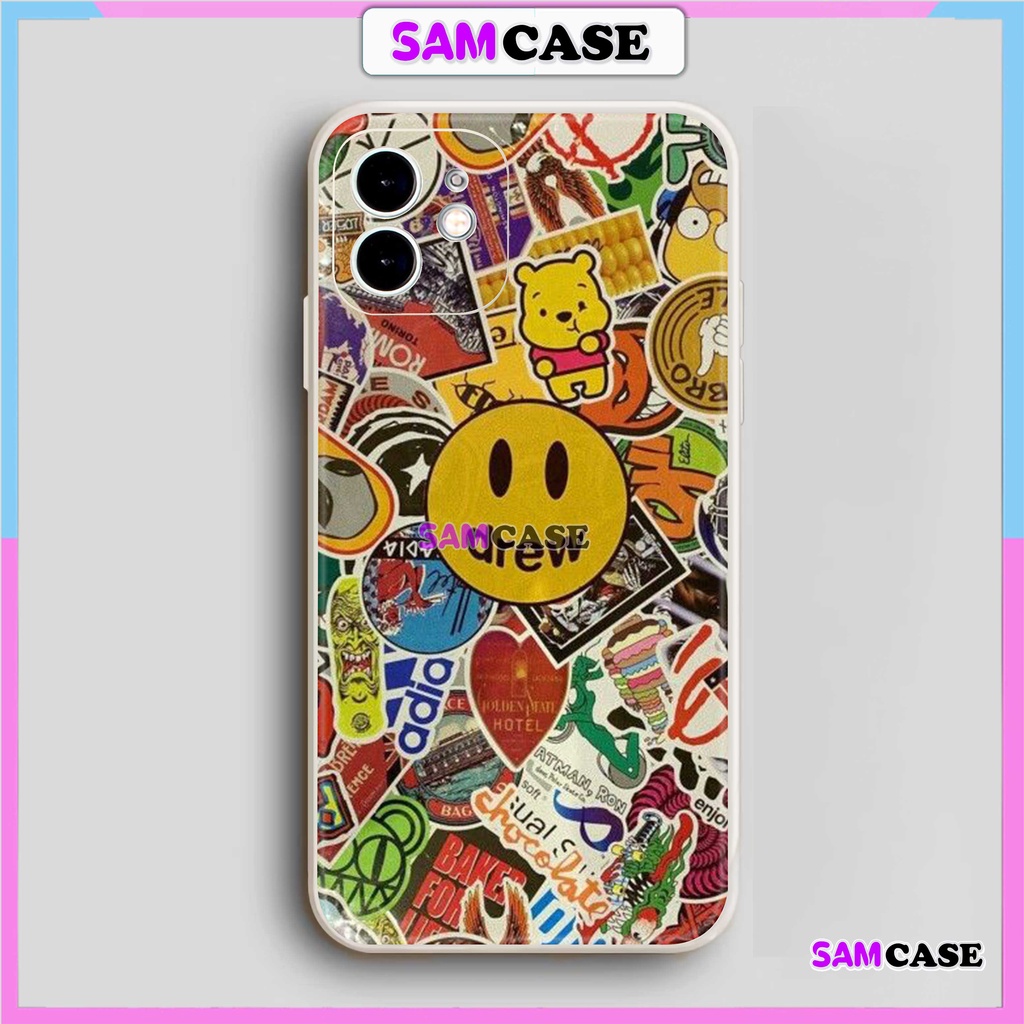 Ốp lưng iPhone 6/6s/7/8/X/XS/11/12/13/14 Pro Plus Max viền vuông chống sốc bảo vệ camera silicon mềm hình Drew19-1