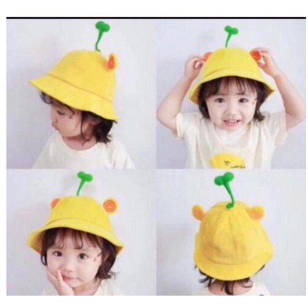 Mũ bucket mầm cây vàng tai hình xoẵn ốc có cả size người lớn và trẻ con