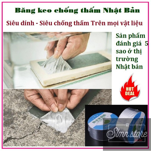 Băng keo chống thắm, chống dột, chịu nhiệt siêu dính 5 cm, 10 cm, 15 cm hàng chuẩn loại 1. slmn_BkeoChTham