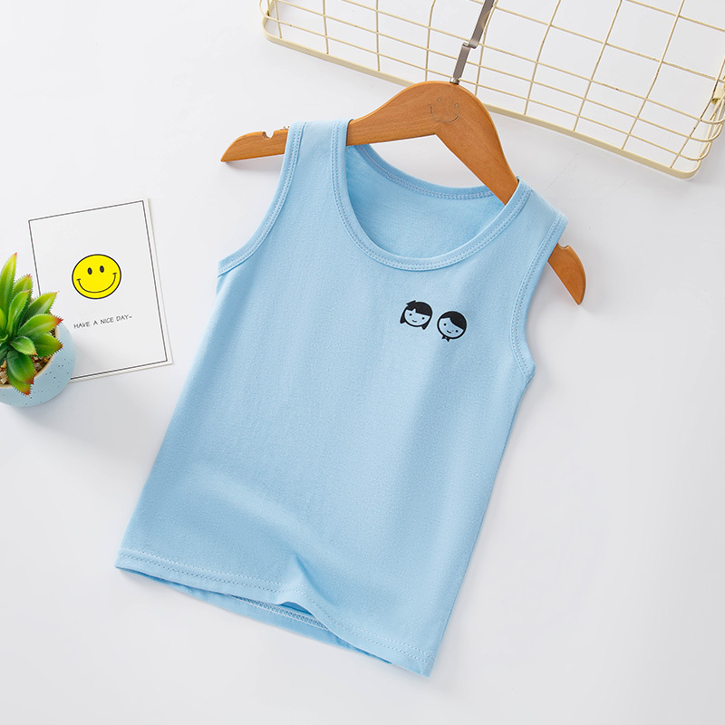 Ringkas Bộ ba lỗ quần đùi cho bé áo vest bé trai áo vest trẻ em áo vest không tay mùa hè Thời Trang Mùa Hè Áo vest cotton nguyên chất