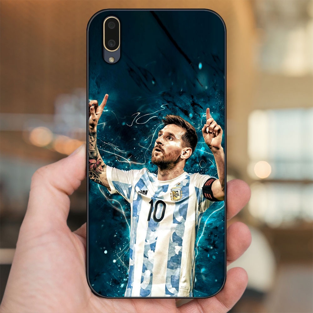 Ốp lưng Vivo V11 viền đen in hình Lionel Messi Barcelona PSG