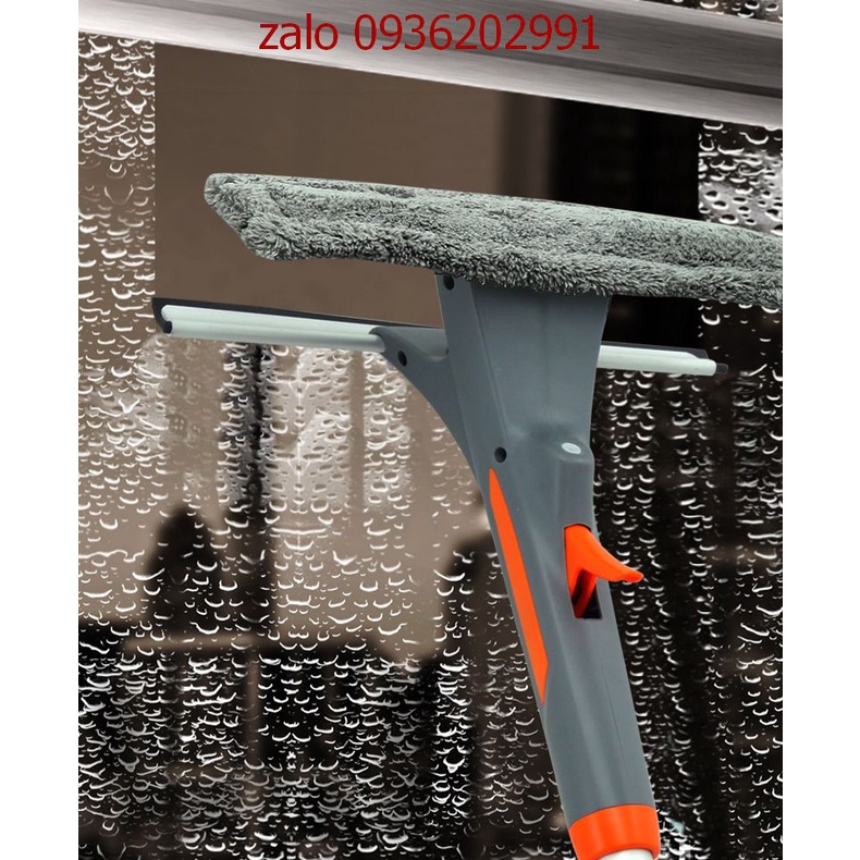 (HỎA TỐC)Cây lau kính thông minh cán dài tặng kèm bình xịt bông lau dự phòng tiện lợi việc vệ sinh kính