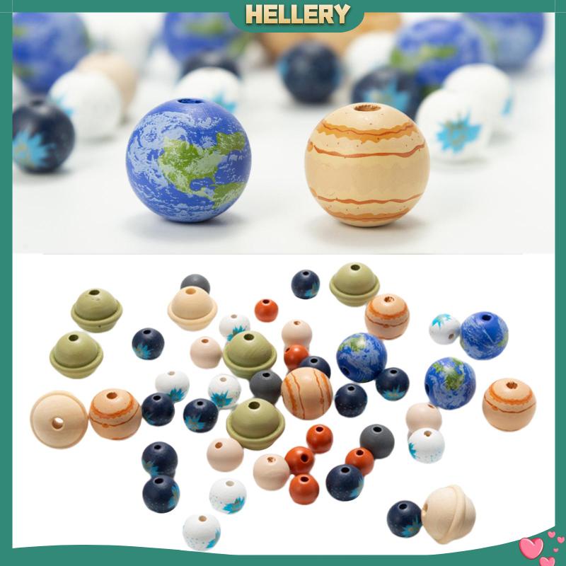 Bộ 30 Hạt Gỗ Nhiều Màu Dùng Làm Vòng Hoa Handmade DIY