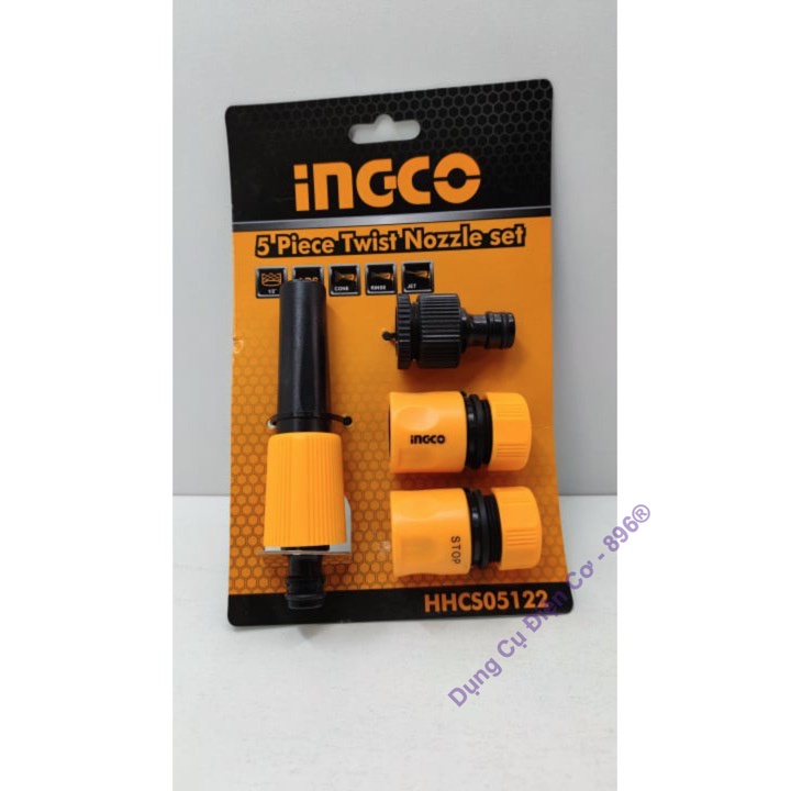 Vòi xịt phun nước tưới cây chỉnh tia Twist Nozzle ABS INGCO HHCS05122