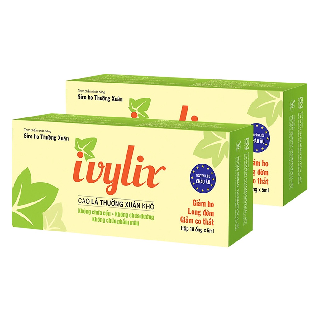 Siro ho Lá Thường xuân Ivylix- dạng ống tiện lợi,vị ngọt dễ uống